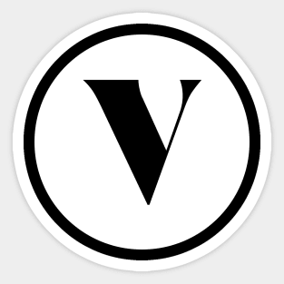 V (Letter Initial Monogram) Sticker